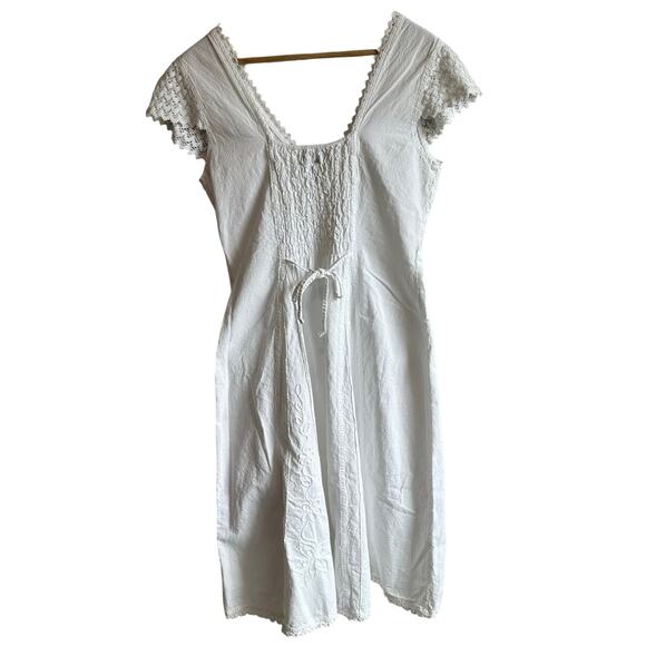 Gretty Zueger Angelica Gauze Embroidered Dress White Ivory S - Picture 8 of 11